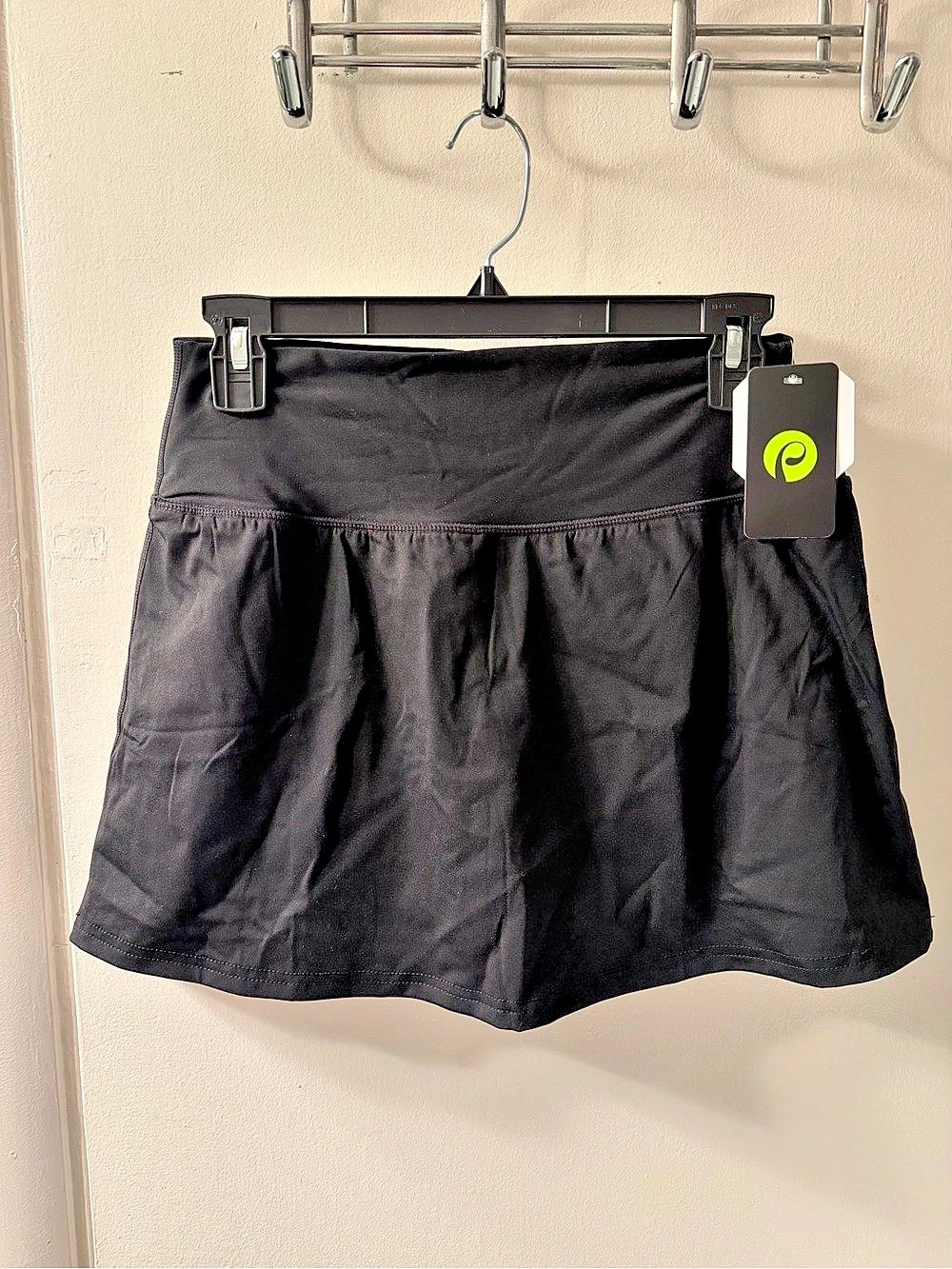 Pinspark Women's High Waisted Tennis Skort Athletic Shorts Black Medium